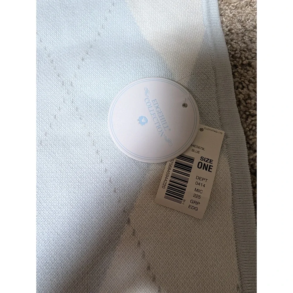 NEW Edgehill Collection Baby Blanket Blue White Argyle Knit Preppy Nursery